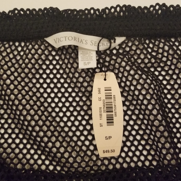 Victoria's Secret Strapless Black Mesh Swimsuit Cover Up With Ruching NWT - Picture 4 of 10